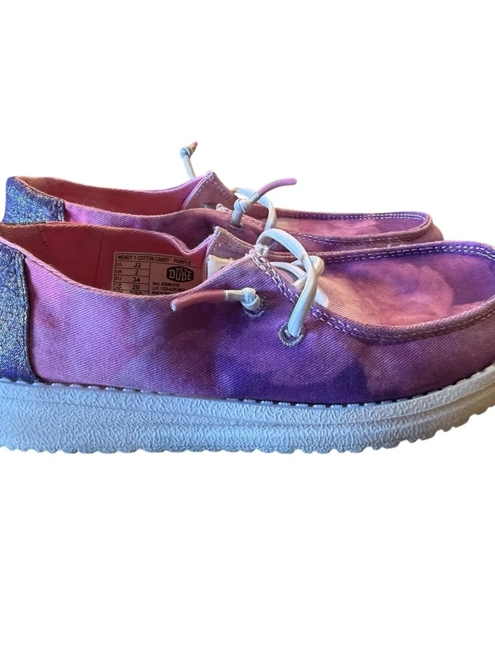 Hey Dude Pink & Purple Tie-Dye Casual Shies Girls Size J2